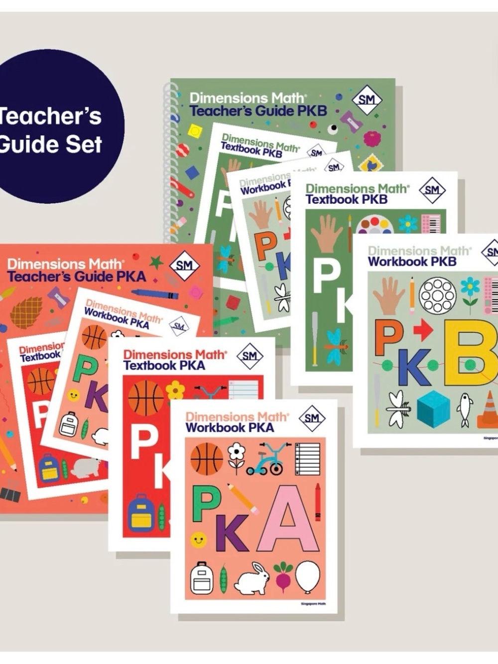 Dimensions Math Grade PK Set with Teacher's Guides